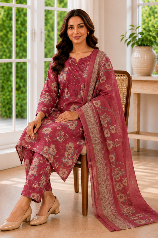 Wild Magnolia Mul Cotton Dupatta