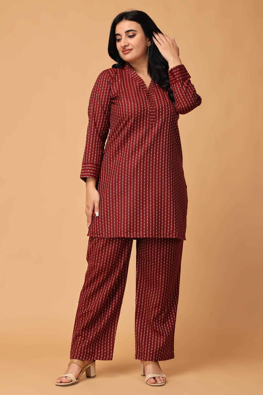 Buy Plus Size Furnace Flow Woollen Co-ord Set At Apella | Sizes XS to 10 XL | India | Free Delivery | Customized