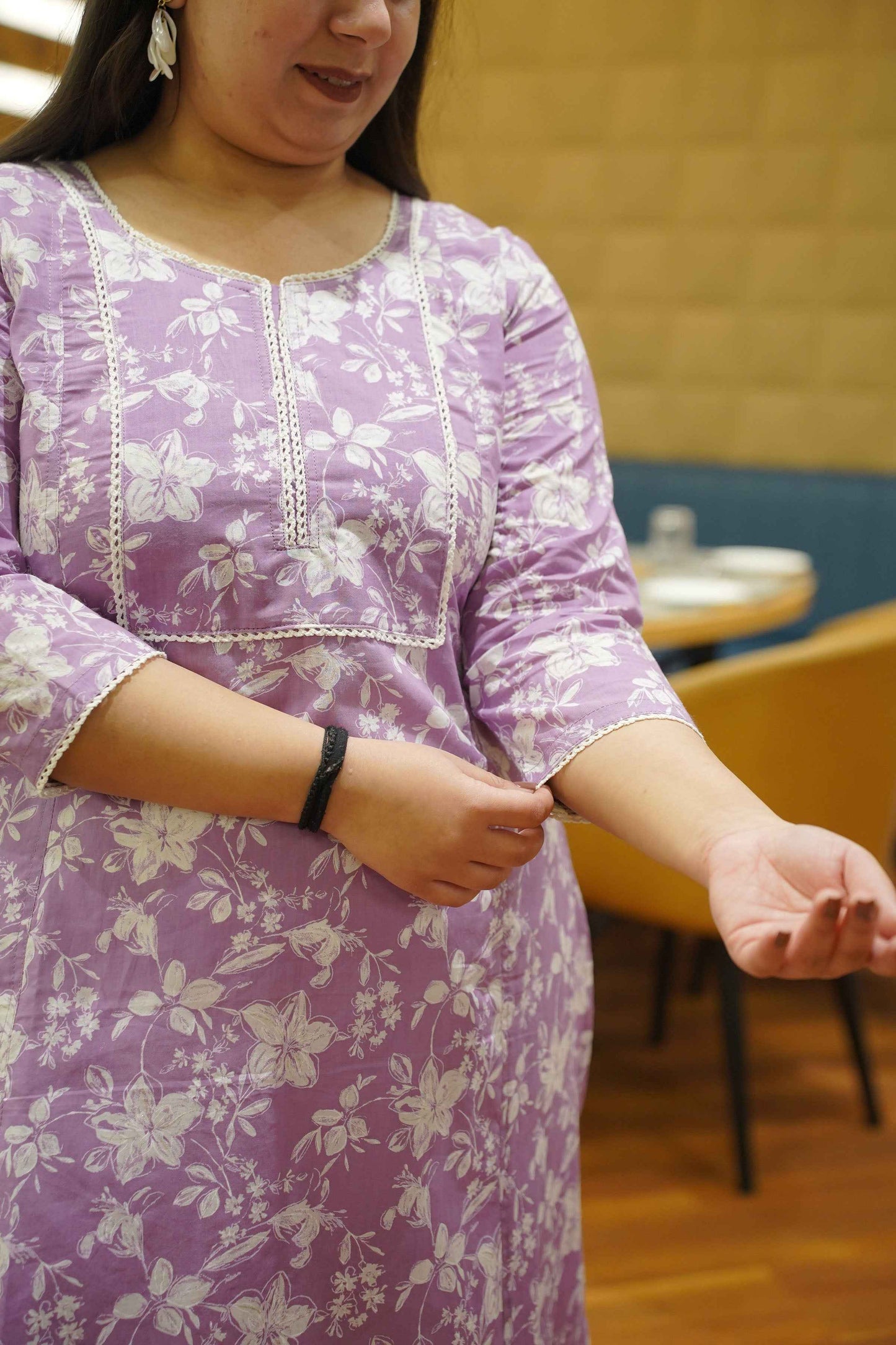 Mauve Bagh Printed Cotton Kali Kurta