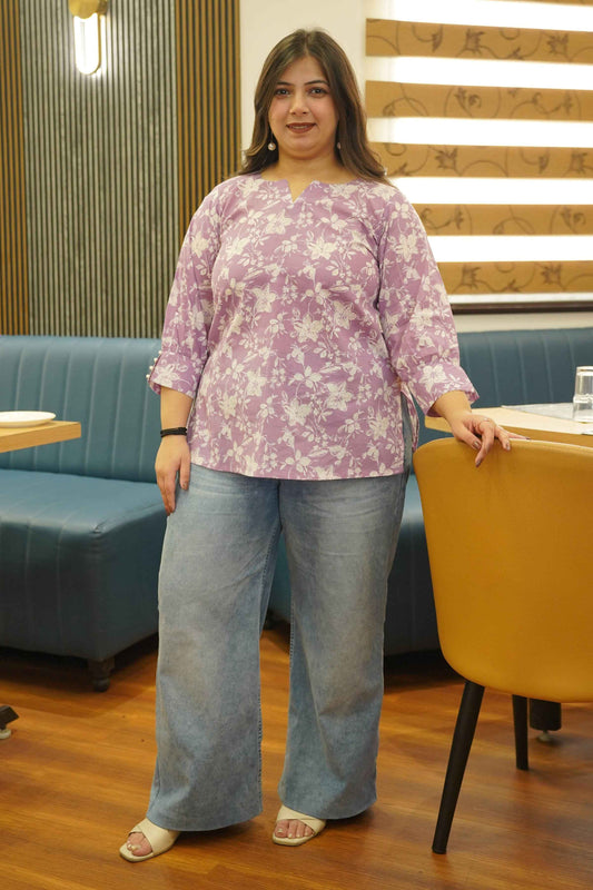 Mauve Bagh Printed Everyday Cotton Top