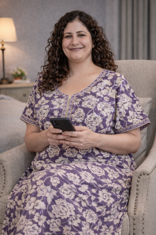 Dusky Mauve Cotton Night Gown
