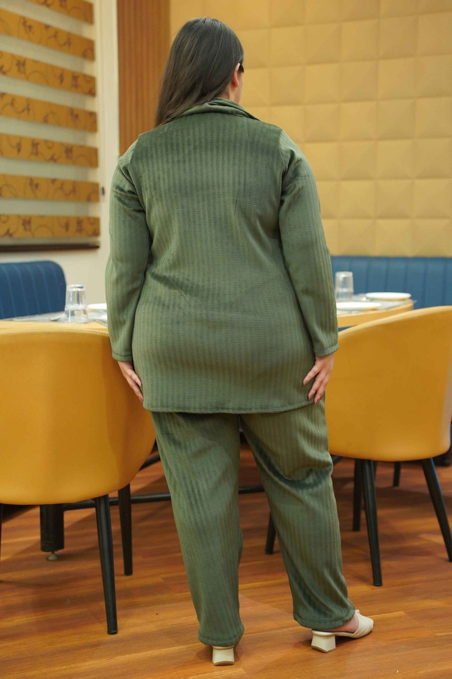 Olive Meadow Velvet Co-ord Set