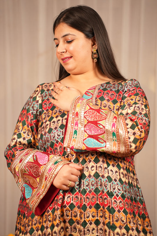 Mehfil-e-Maroon Fancy Fusion Dress