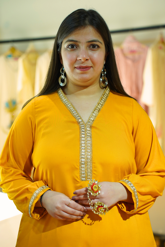 Mustard Gold Rayon Salwar Suit