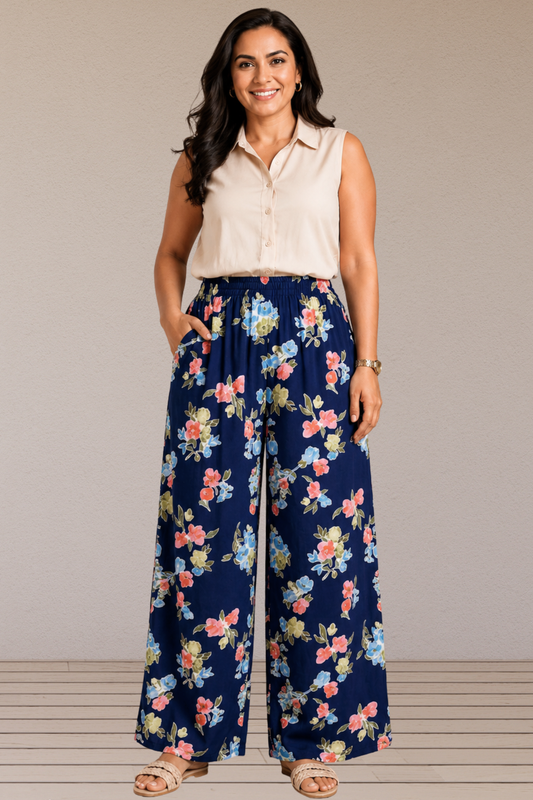 Blue Bouquet Rayon Lounge Pants