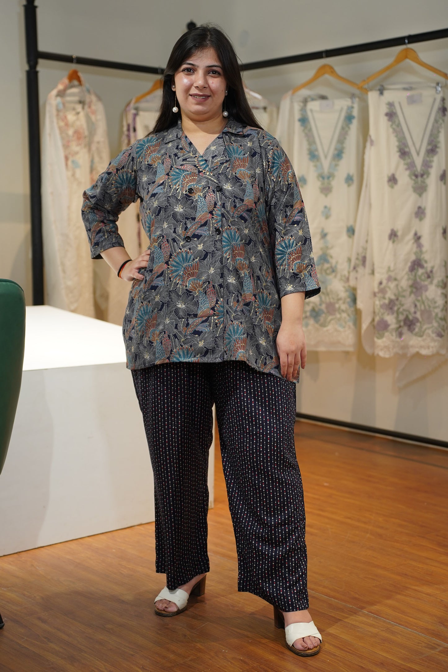 Moon Shadow Foiled Blazer Co-ord Set