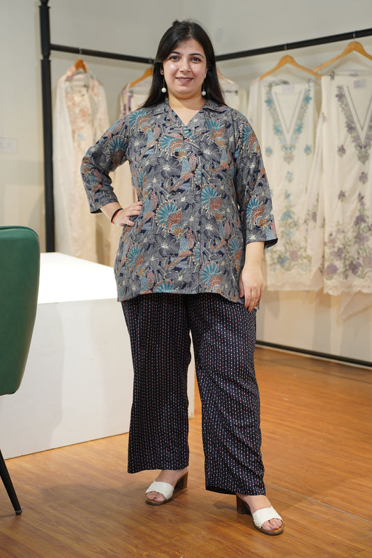 Moon Shadow Foiled Blazer Co-ord Set