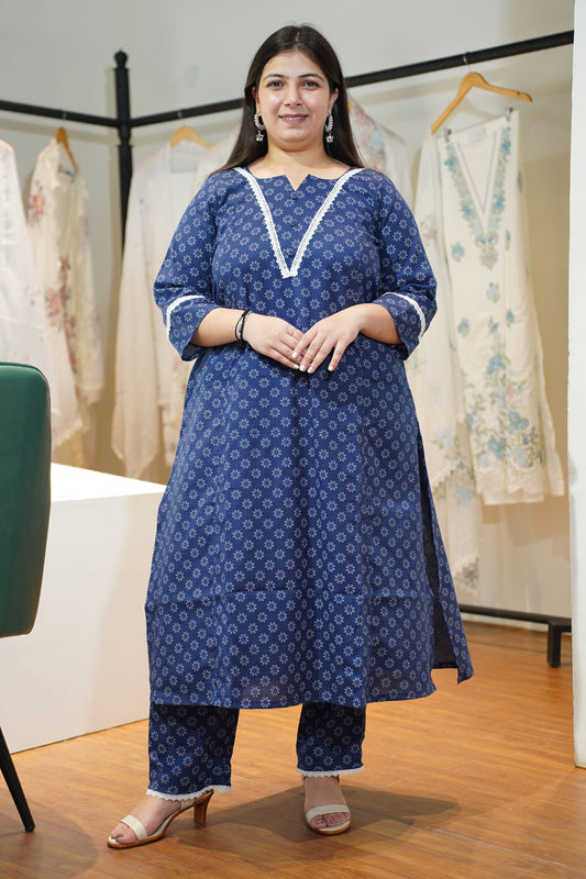 Neel Gul A-line Cotton Kurta Set