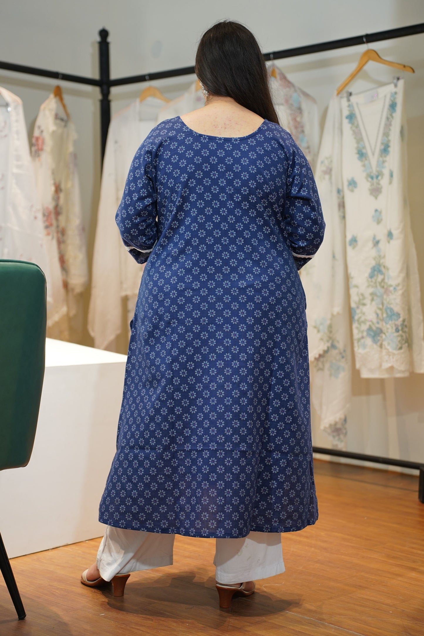 Neel Gul A-line Cotton Kurta