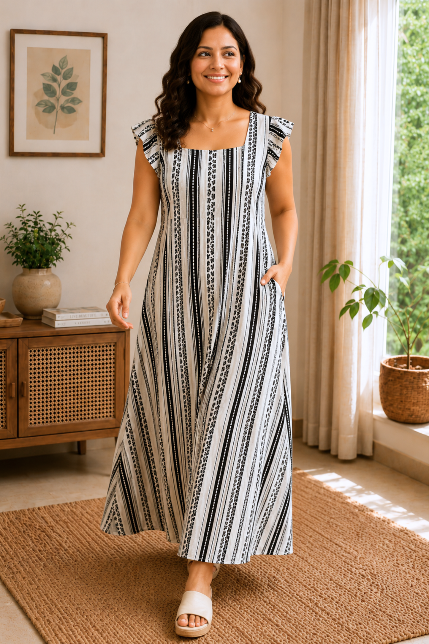 Easy Unwind Striped Lounge Dress