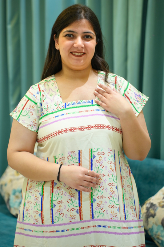 Ivory Meadow Rayon Night Gown