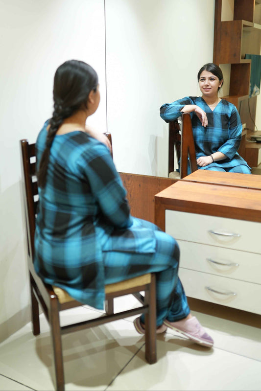 Buy Plus Size Nightfall Charm Woollen Night Suit At Apella | Sizes XS to 10 XL | India | Free Delivery | Customized