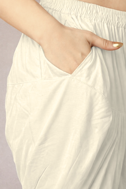 Off White Rayon Patiala Salwar