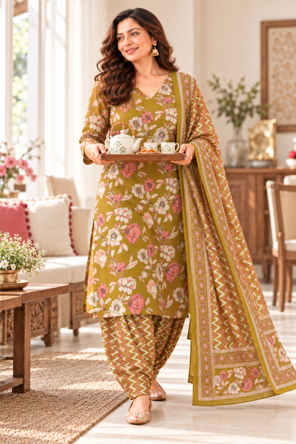 Olive Imli Cotton Salwar Suit