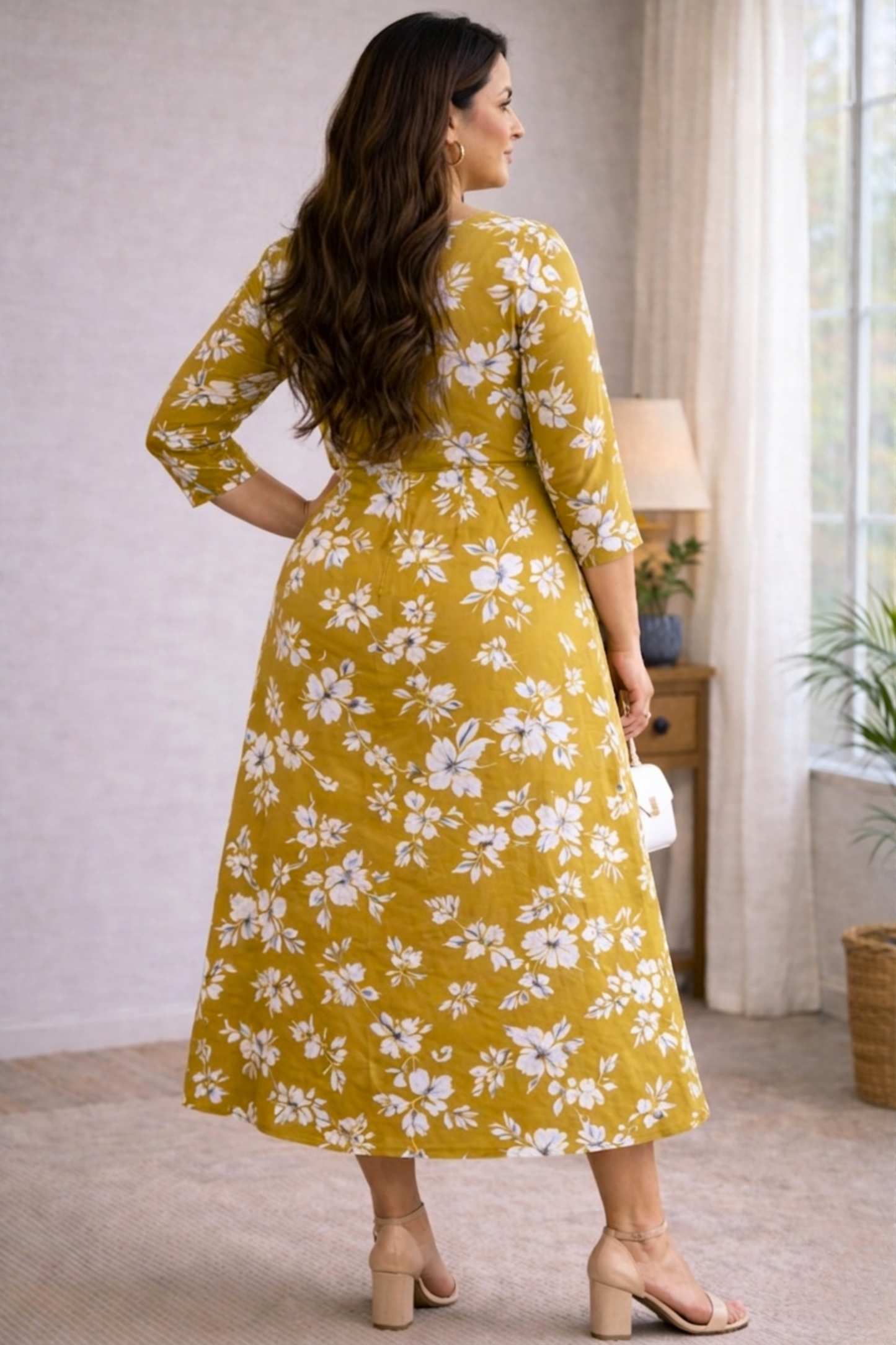 Sunlit Ochre Summer Dress With Pockets