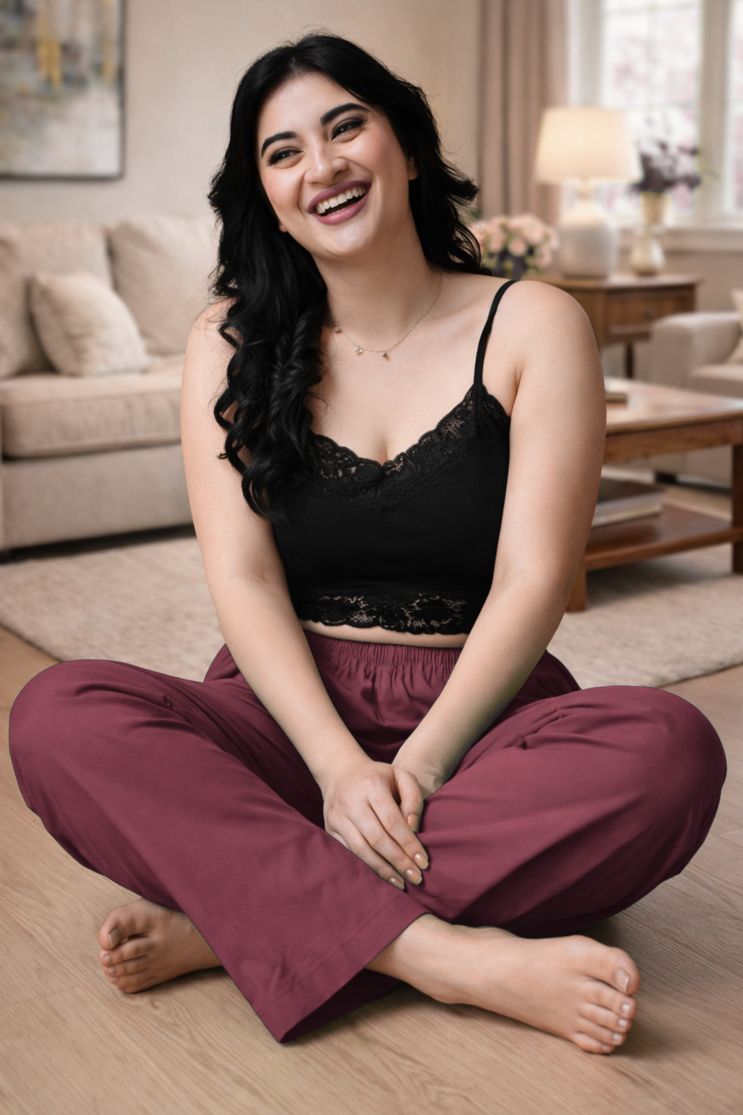 Dark Onion Cotton Kurti Pant