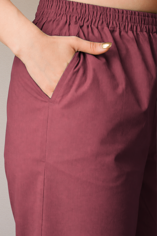 Dark Onion Cotton Kurti Pant