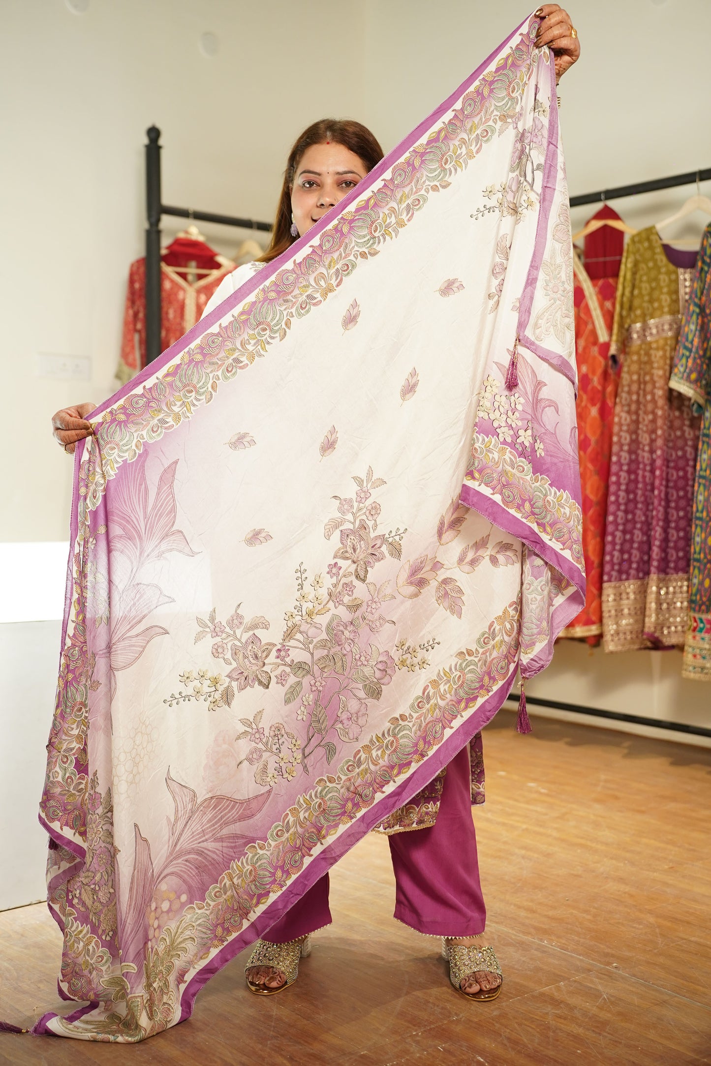 Parizah Ombré Muslin Suit with Aari Work