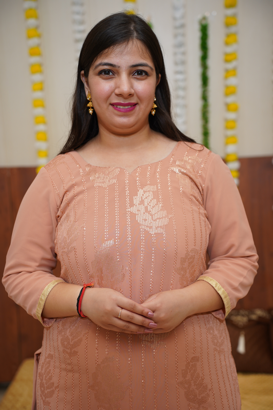 Peach Sequin Georgette Suit Set