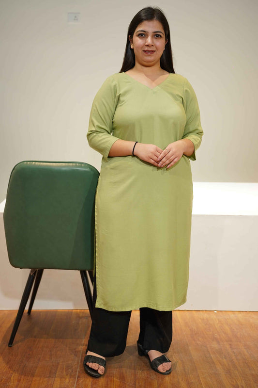 Pista Green Everyday Rayon Kurta