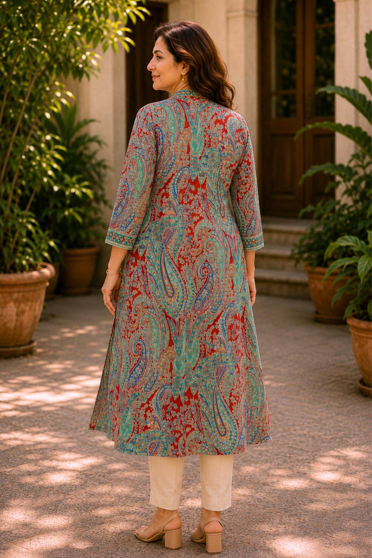 Naaz Paisley A-line Cotton Kali Kurta