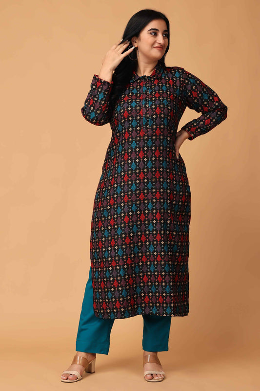 Buy Plus Size Timeless Tales Woollen Kurta Set At Apella | Sizes XS to 10 XL | India | Free Delivery | Customized