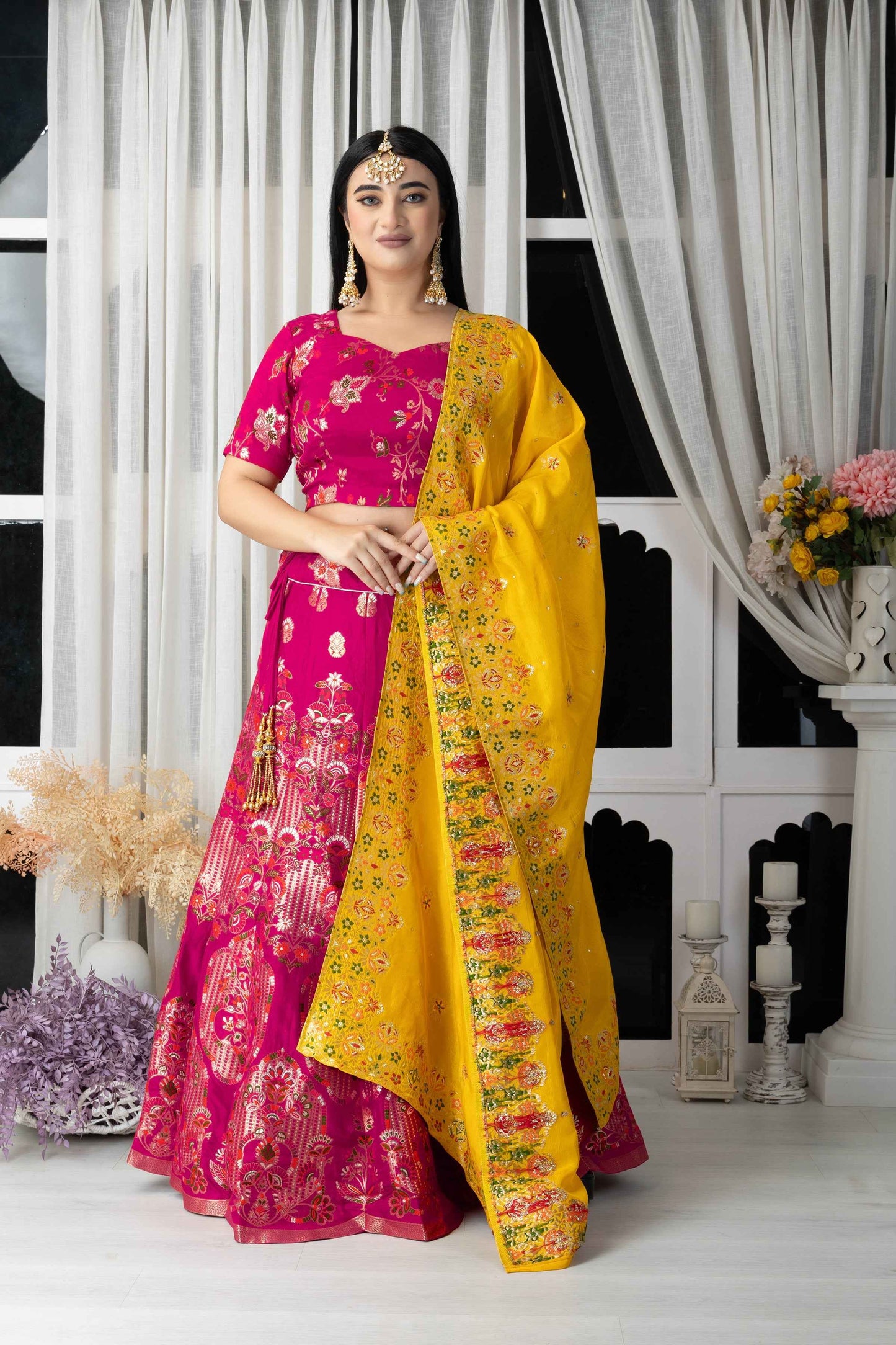 Buy Plus Size Rangleela Raaz Banarasi Silk Lehenga At Apella | Sizes XS to 10 XL | India | Free Delivery | Customized