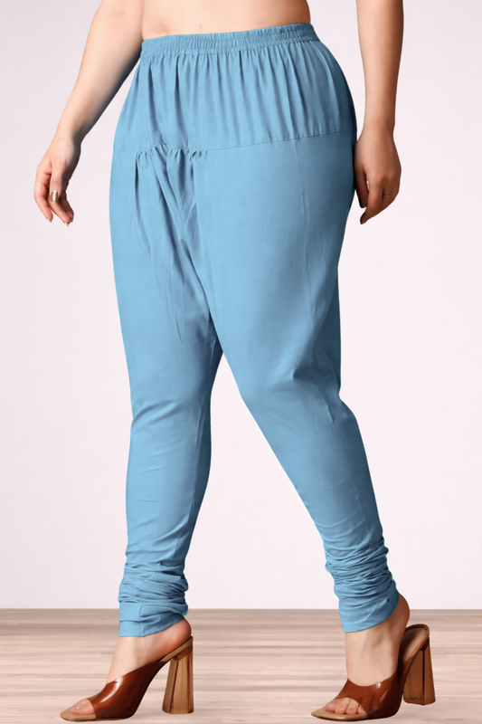 Powder Blue Rayon Churidar Pants