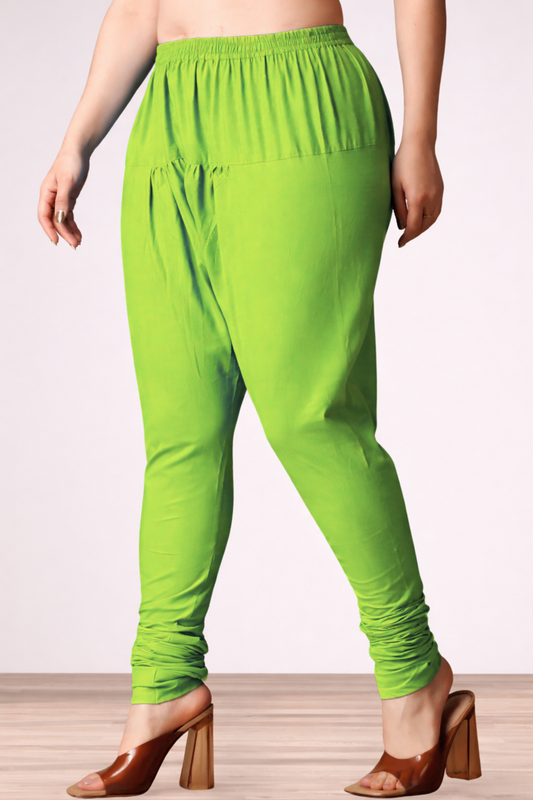 Light Green Rayon Churidar Pants