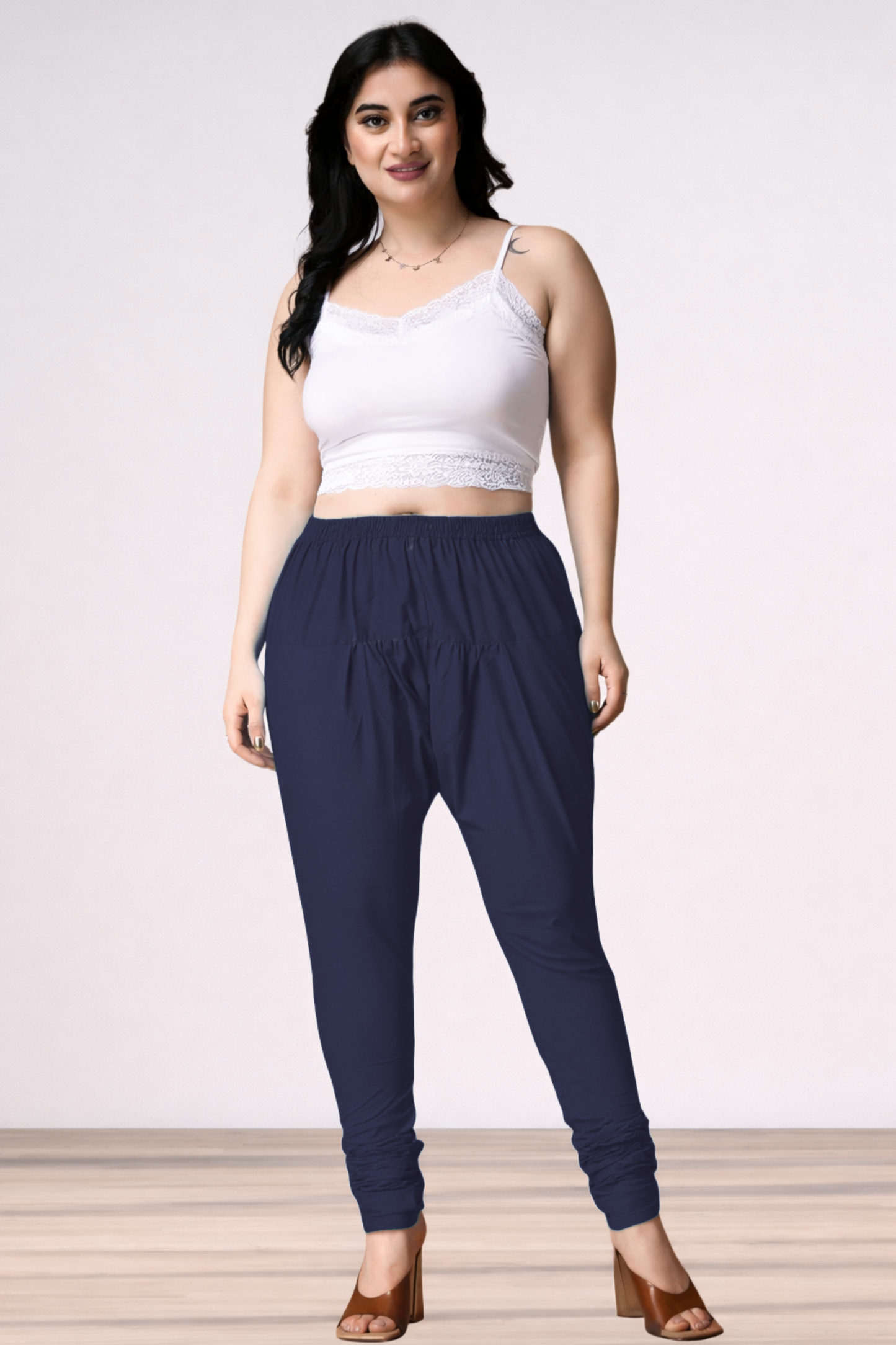Navy Blue Rayon Churidar Pants