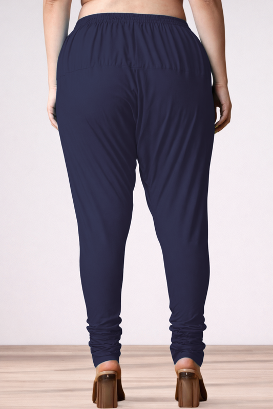 Navy Blue Rayon Churidar Pants