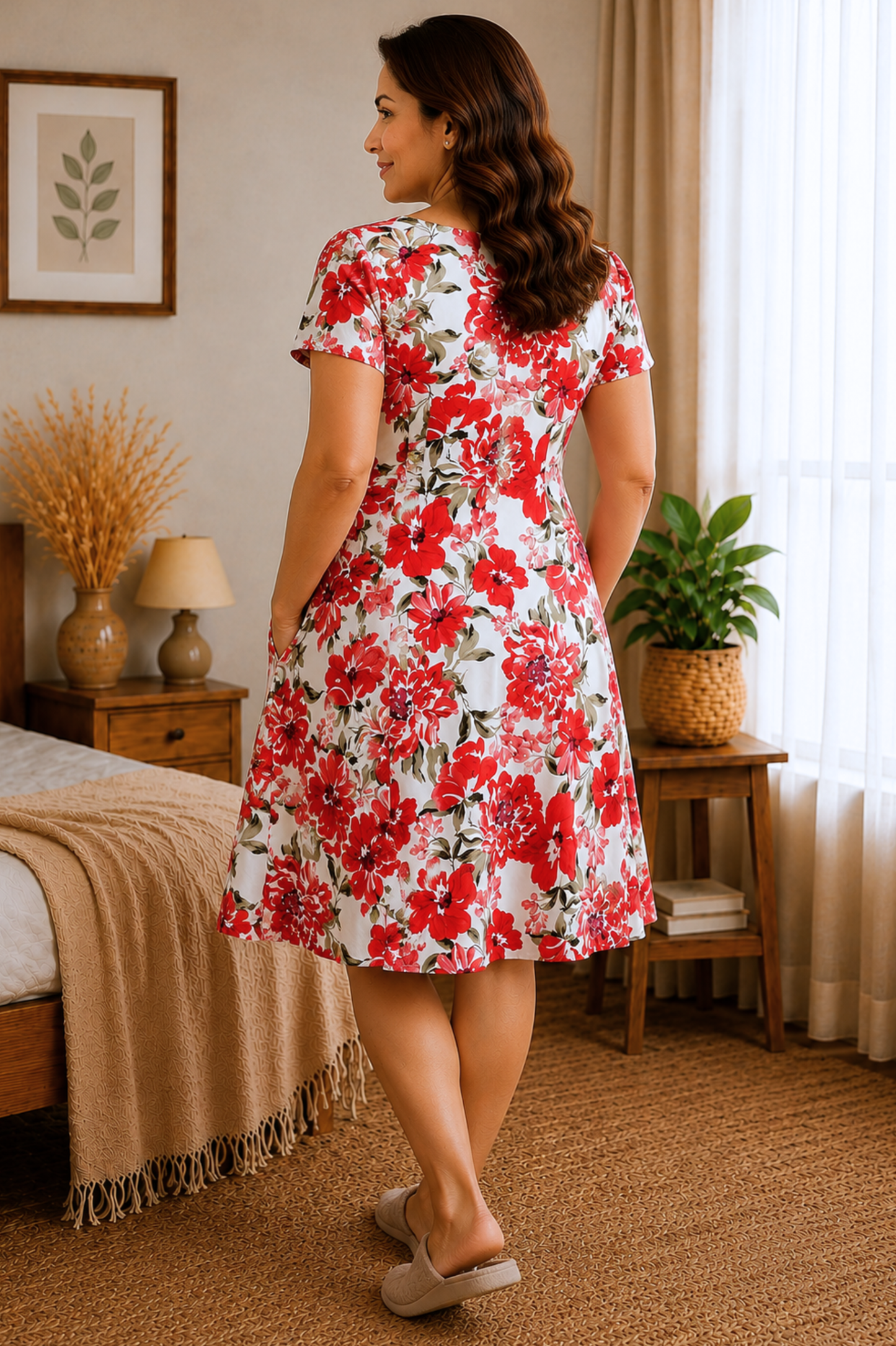 Rosette Reverie Floral Short Nighty