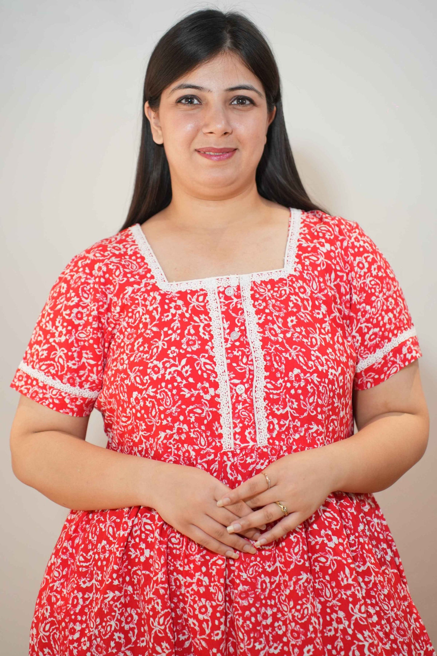 Red Radiance Rayon Night Gown