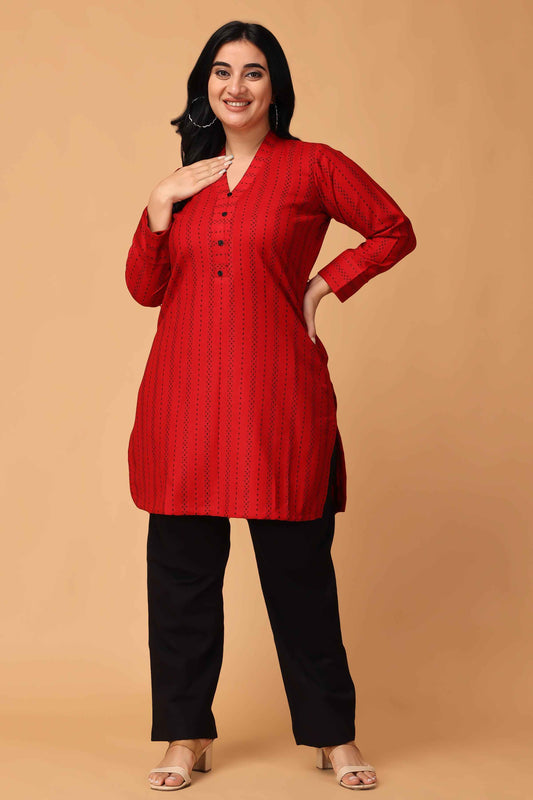 Buy Plus Size Forever Radiant Woollen Short Kurta At Apella | Sizes XS to 10 XL | India | Free Delivery | Customized