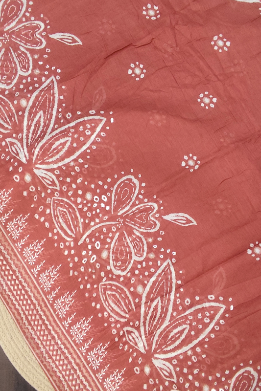 Rust Camellia Mul Cotton Dupatta
