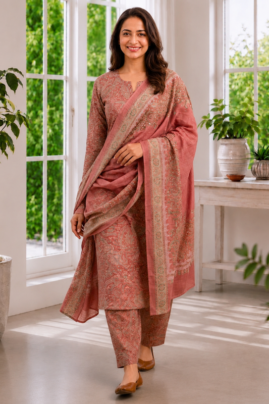 Vintage Wood Mul Cotton Dupatta