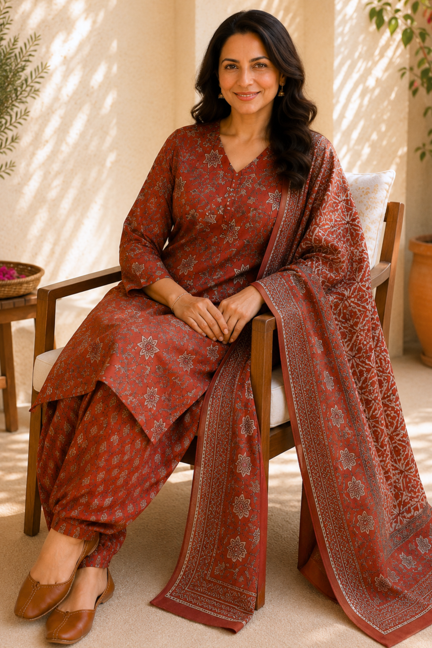 Sunset Terracotta Cotton Salwar Suit