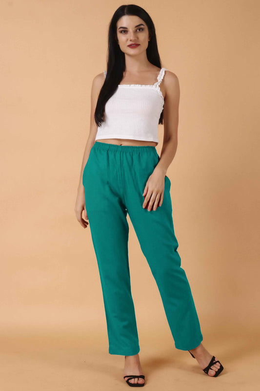 Sea Green Woollen Pant Palazzo