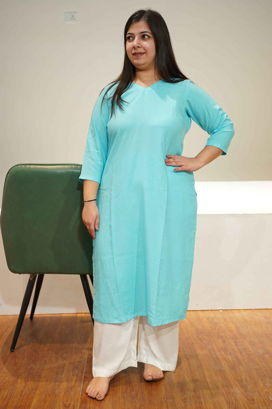 Serene Sky Everyday Rayon Kurta