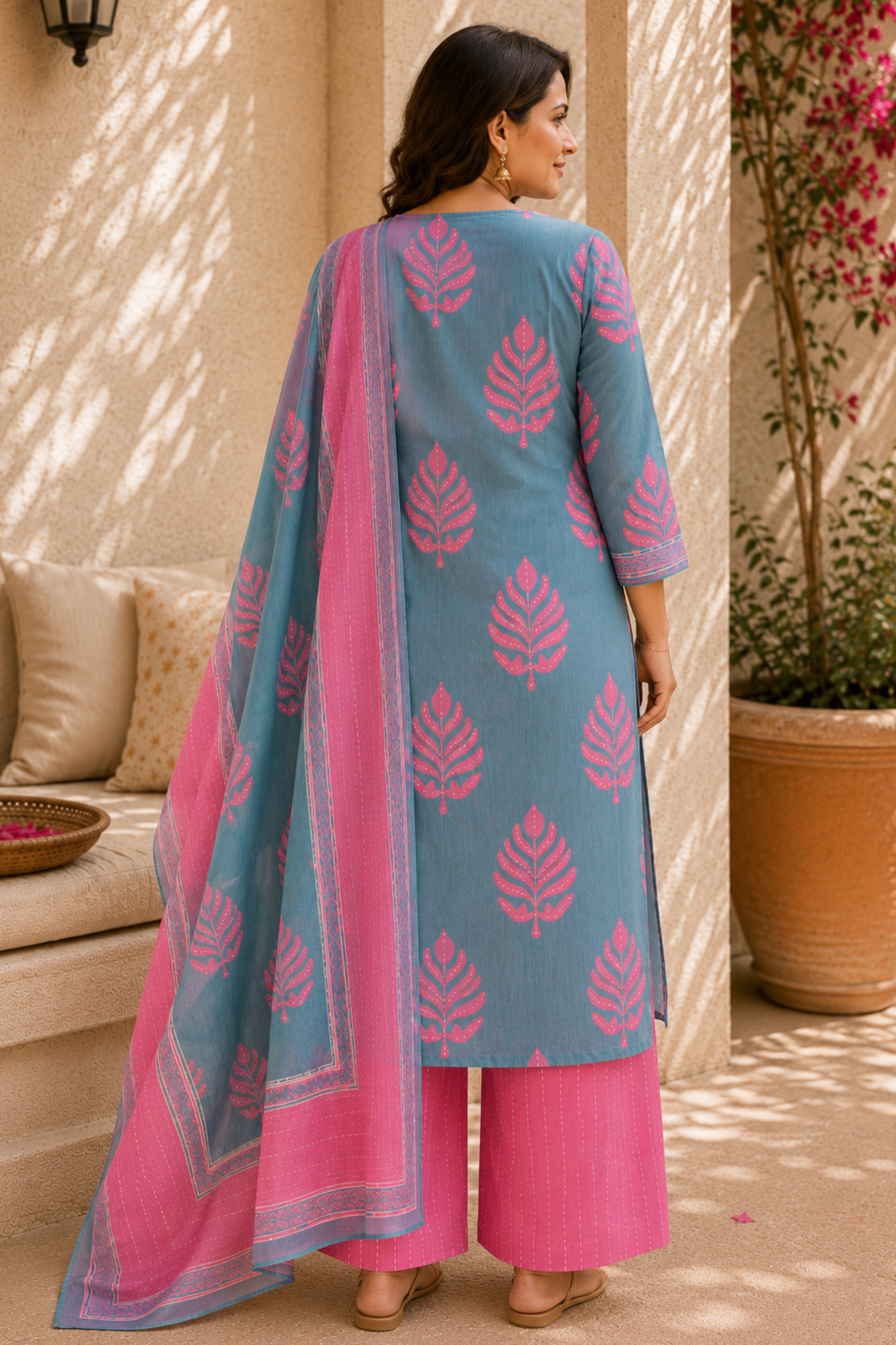 Skywashed Pink Cotton Suit Set