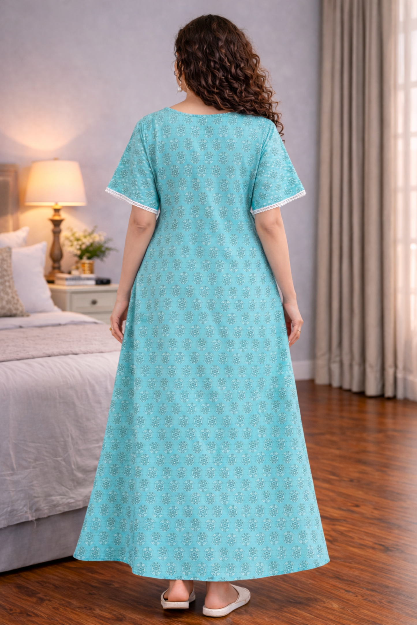 Soothing Sky Cotton Night Gown