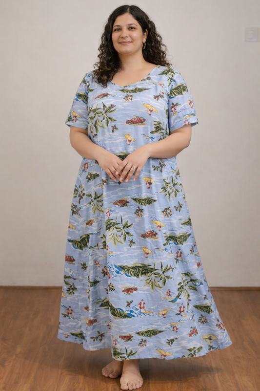 Sky Escape Rayon Night Gown