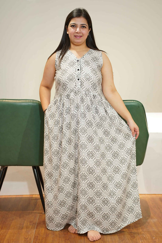 Smoke Grey Rayon Night Gown