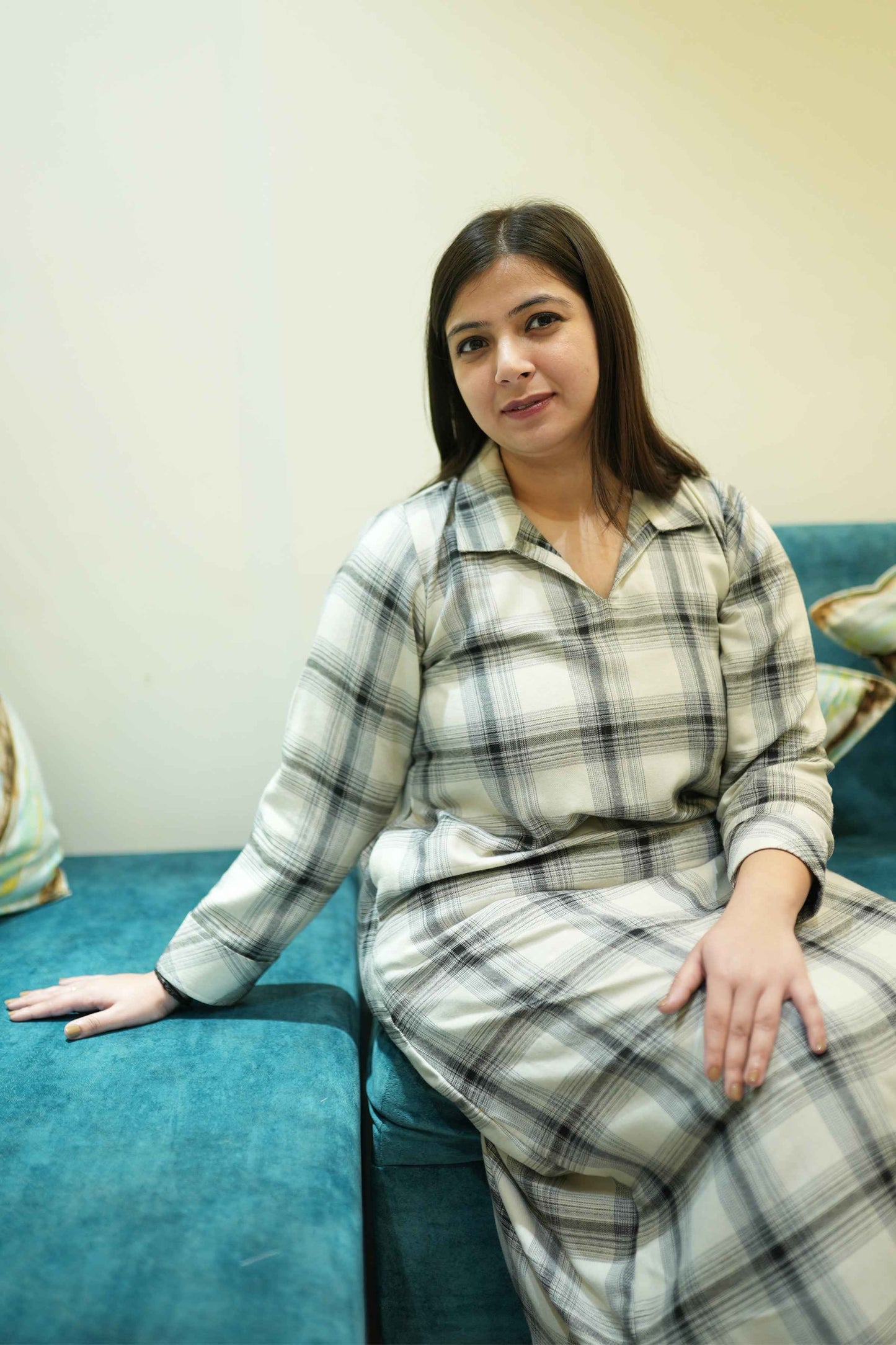 Buy Plus Size Snowy Shadow Woollen Kurta Set At Apella | Sizes XS to 10 XL | India | Free Delivery | Customized