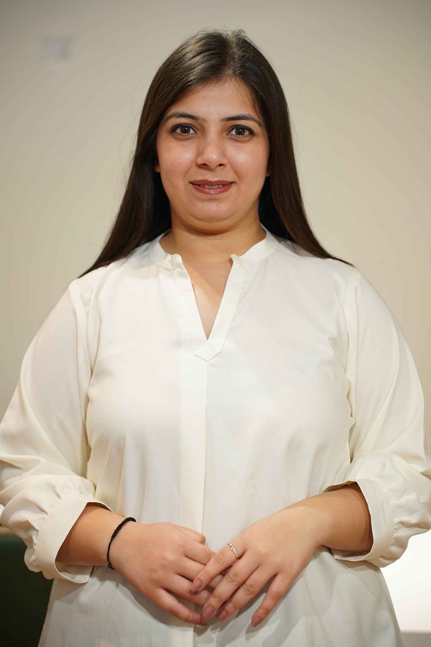 Ivory Elegance Pleated Rayon Top