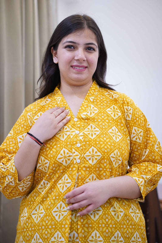 Sunny Day Block Printed Cotton Kurta