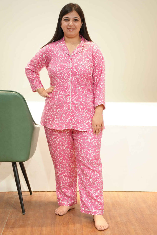Sweet Rose Rayon Night Suit