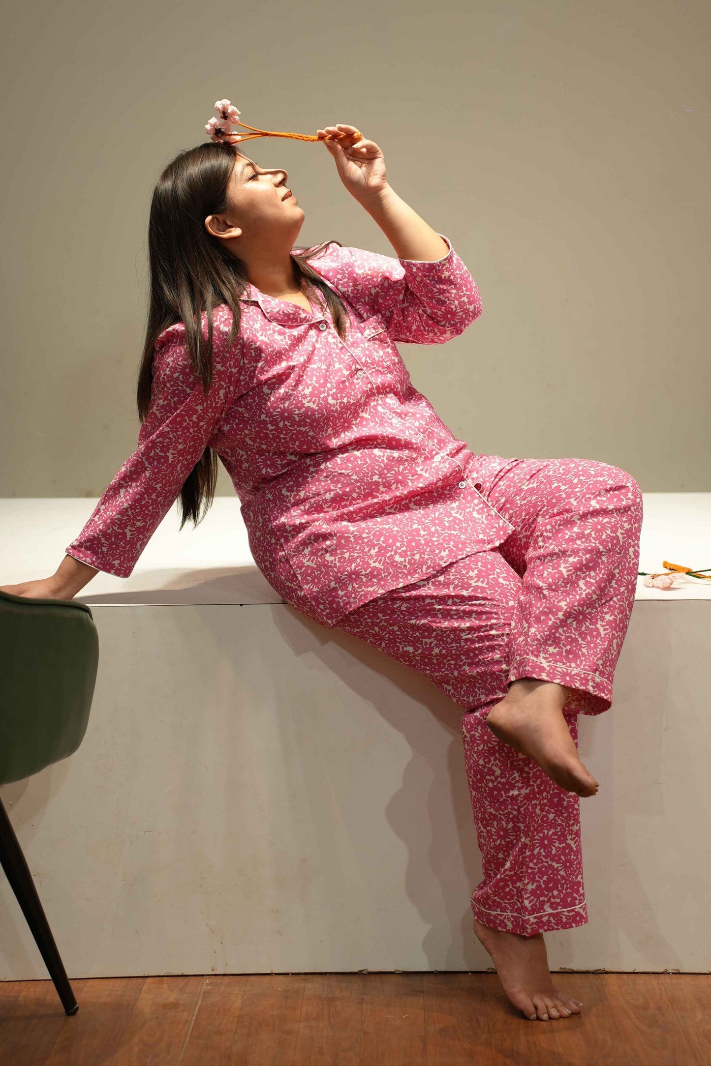 Sweet Rose Rayon Night Suit