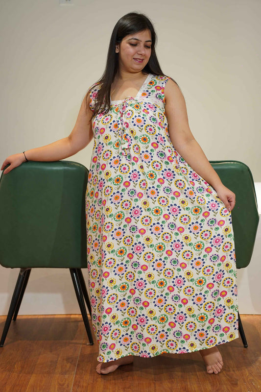 Whimsy Pink Floral Night Gown