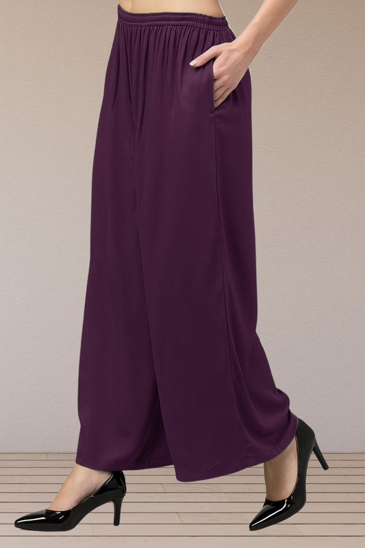 Wine Flared Palazzo Pant
